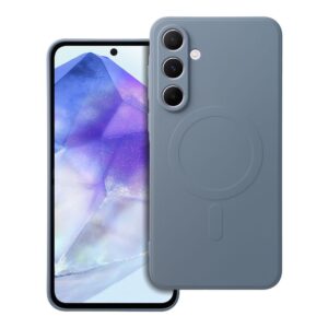 SILICONE MAG COVER case compatible with MagSafe for SAMSUNG A55 light blue