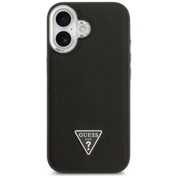 3afe05acf9781b6c96df24a79bc2397e GUESS case for IPHONE 17 compatible with MagSafe GUHMP17SPGTSPSK (Grained PU Triangle Logo) black