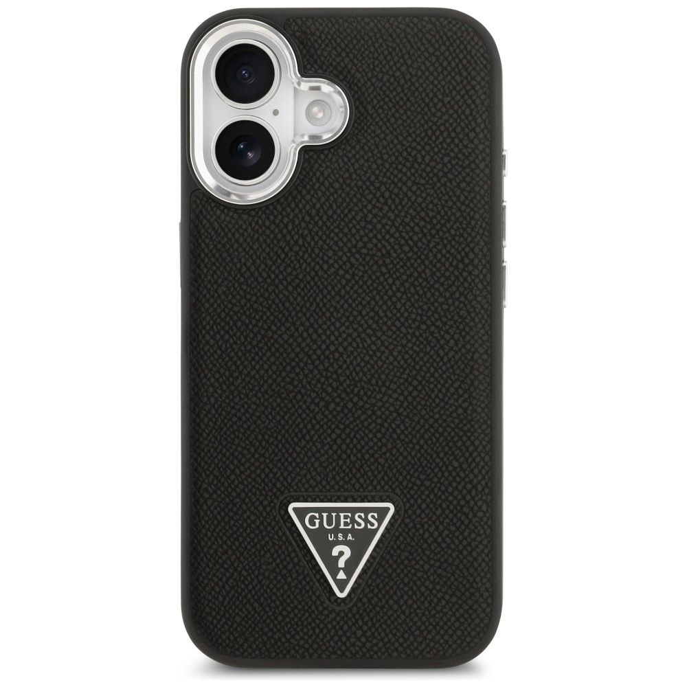 3afe05acf9781b6c96df24a79bc2397e GUESS case for IPHONE 17 compatible with MagSafe GUHMP17SPGTSPSK (Grained PU Triangle Logo) black