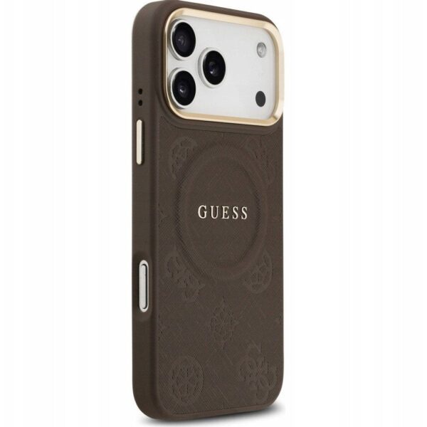 3bccdcac4659c93e1e6e91fa46764224 GUESS case for IPHONE 17 Pro Max compatible with MagSafe GUHMP17XPSAMSECW (PU W/ Peony Hot Stamp) brown