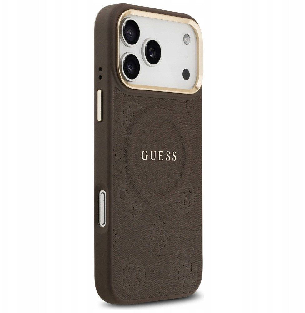 3bccdcac4659c93e1e6e91fa46764224 GUESS case for IPHONE 17 Pro Max compatible with MagSafe GUHMP17XPSAMSECW (PU W/ Peony Hot Stamp) brown