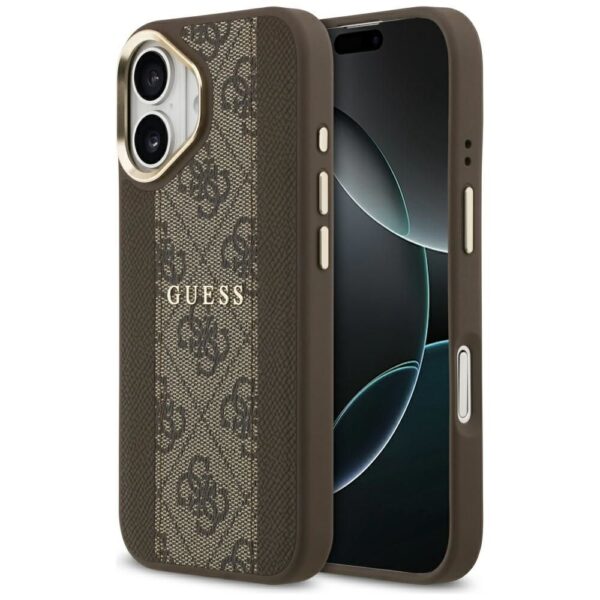 3c230f3ad97ed99101550f503ddf3842 GUESS case for IPHONE 17 compatible with MagSafe GUHMP17SPG4SEMCW (PU W/ 4G Stripe) brown