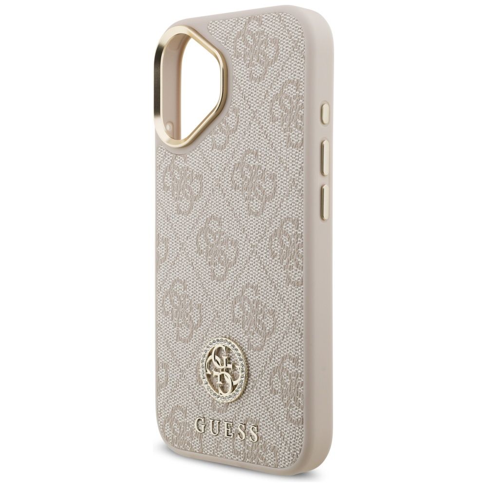 3c3b787fa628aa319ddc6f7d4bd0cad0 GUESS case for IPHONE 17 compatible with MagSafe GUHMP17SP4GRMDEP (PU W/ 4G Strass Logo) pink