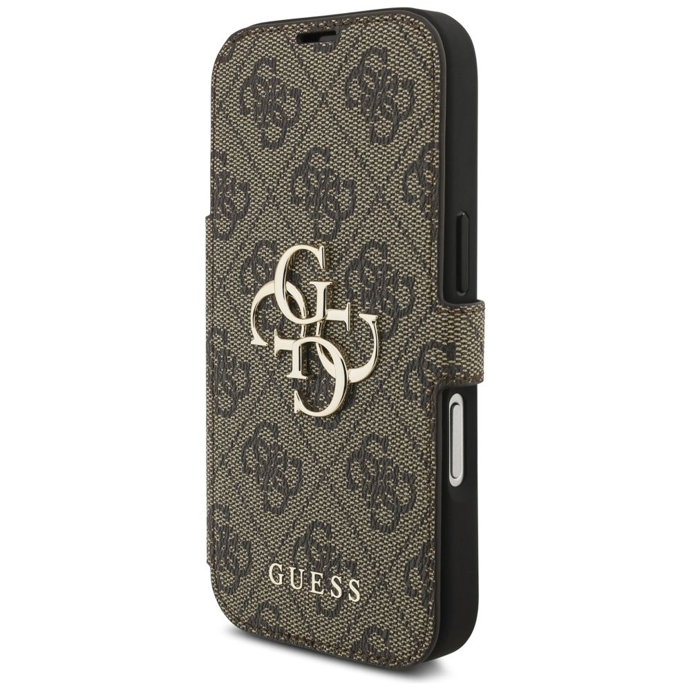 3dd825a609f7b7ccbc70fdf104f1f0b2 GUESS book case for IPHONE 17 Pro GUBKP17L4GMGBR (PU 4G Metal Logo) brown
