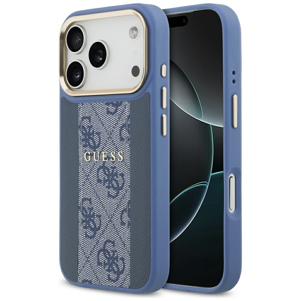 3df7161d9369ae903638151ff94befe2 GUESS case for IPHONE 17 Pro compatible with MagSafe GUHMP17LPG4SEMCB (PU W/ 4G Stripe) blue