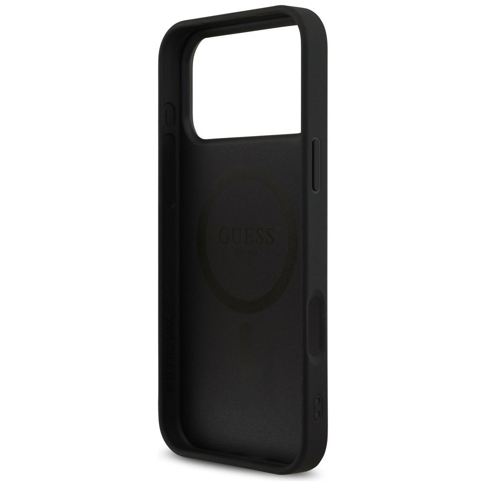 GUESS case for IPHONE 17 Pro Max compatible with MagSafe GUHMP17XP4RPSK (4G Printed Stripes) black