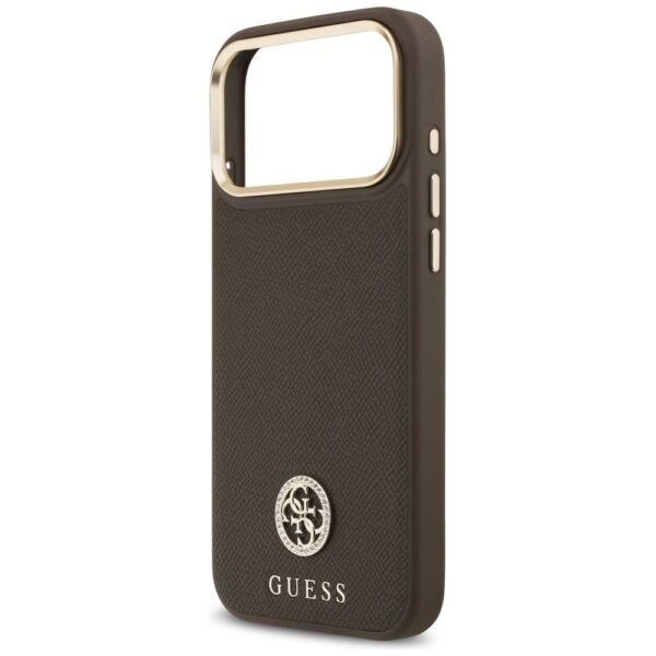 3e8e8872a406209dd0faed56fc042812 GUESS case for IPHONE 17 Pro Max compatible with MagSafe GUHMP17XPGCRMDEW (PU W/ Grained Strass Logo) brown
