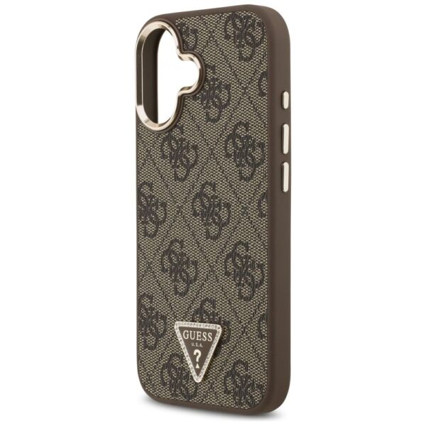 3e97ccd4cf3d32450ec8a0b1d96d492e GUESS case for IPHONE 17 compatible with MagSafe GUHMP17SP4GTDGMW (4G PU W/ Triangle Logo) gold brown