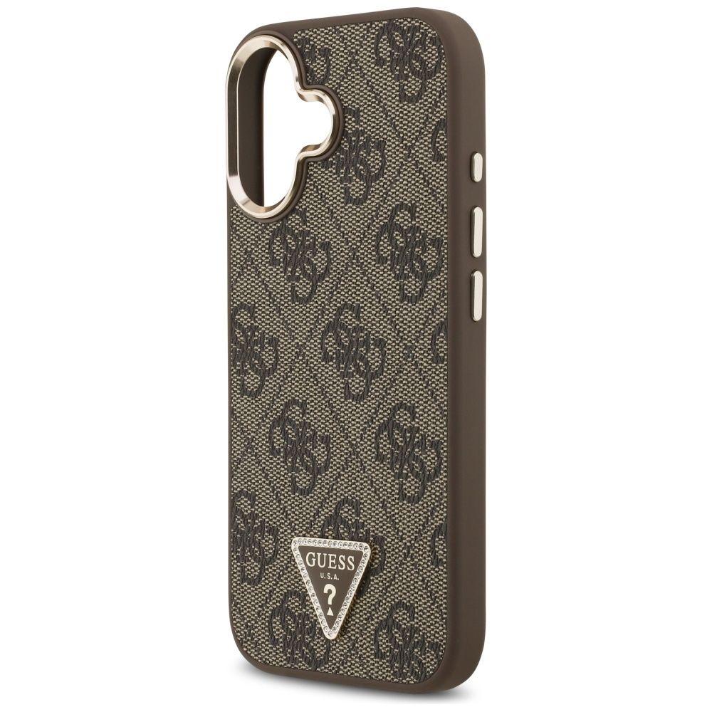 3e97ccd4cf3d32450ec8a0b1d96d492e GUESS case for IPHONE 17 compatible with MagSafe GUHMP17SP4GTDGMW (4G PU W/ Triangle Logo) gold brown