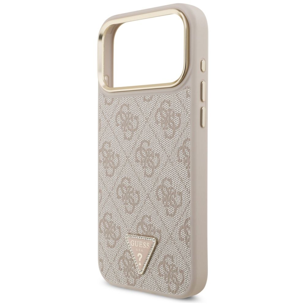 3f95acc2a4053d0b8d4e38c222b46d4d GUESS case for IPHONE 17 Pro Max compatible with MagSafe GUHMP17XP4G4TCSP (PU W/ Triangle Logo & Big Strap Metal Buttons) pink