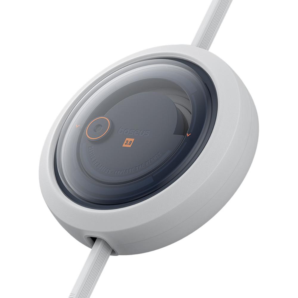 404459_oryg Baseus Free2Draw Retractable Crystal Fast Charging Data Cable USB to M+L+C 3.5A 1.1m Moon White