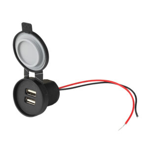Waterproof car/motorcycle/boat charger, out:2xUSB-A 2x5V/2,4A in:12V/24V IP67