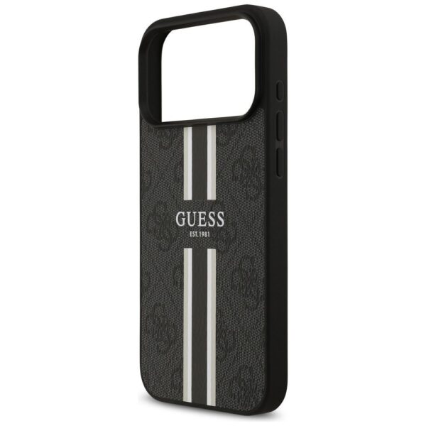 GUESS case for IPHONE 17 Pro Max compatible with MagSafe GUHMP17XP4RPSK (4G Printed Stripes) black