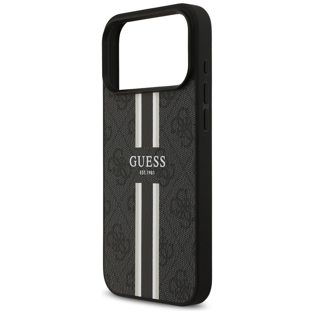 GUESS case for IPHONE 17 Pro Max compatible with MagSafe GUHMP17XP4RPSK (4G Printed Stripes) black