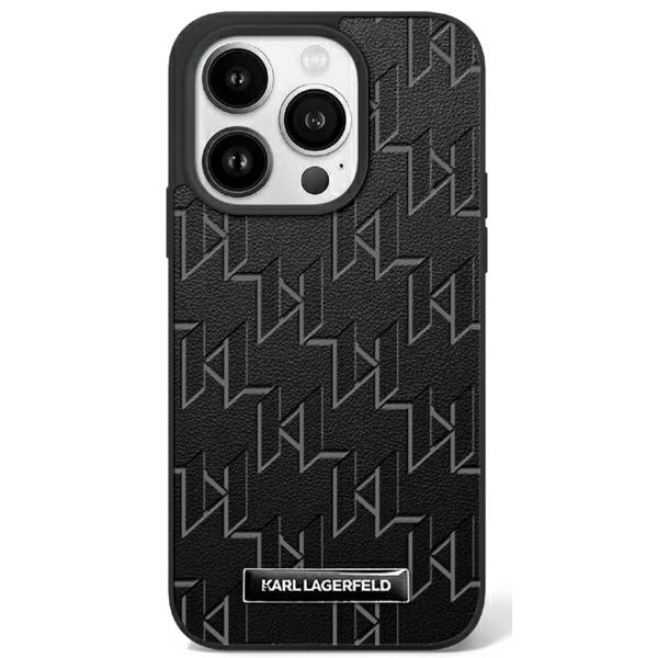 Karl Lagerfeld case for iPhone 16 Pro 6,3" KLHMP16LPKHPORPK black Hard Leather Monogram Metal Logo MagSafe
