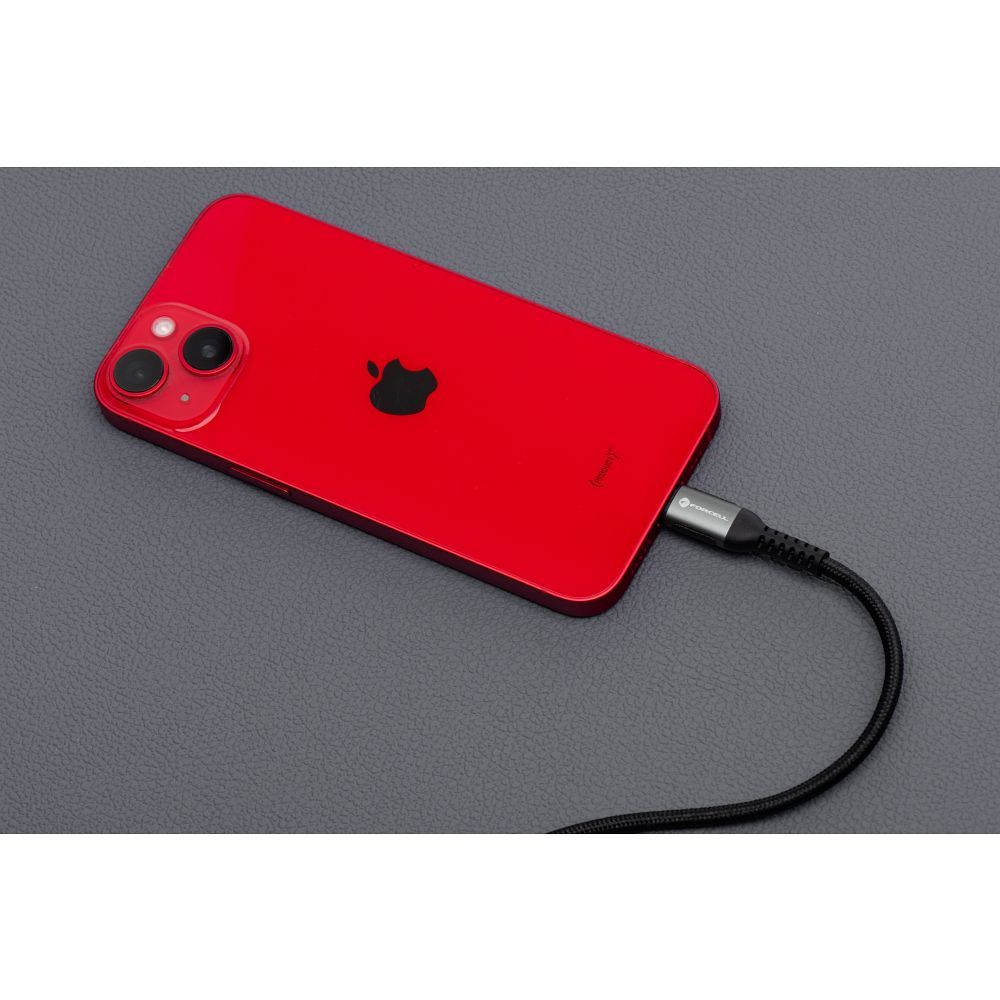 FORCELL F-ENERGY C257 cable USB A to Lightning 2,4A 12W Cafule 0,25 m black