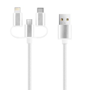 Setty 3in1 cable USB - Lightning + USB-C + microUSB 1,0 m 2A KT-3W1 white JMP