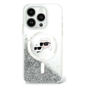 Karl Lagerfeld case for iPhone 16 Plus 6,7" KLHMP16MLGKCSGH transparent Hard Liquid Glitter Karl&Choupette Head MagSafe