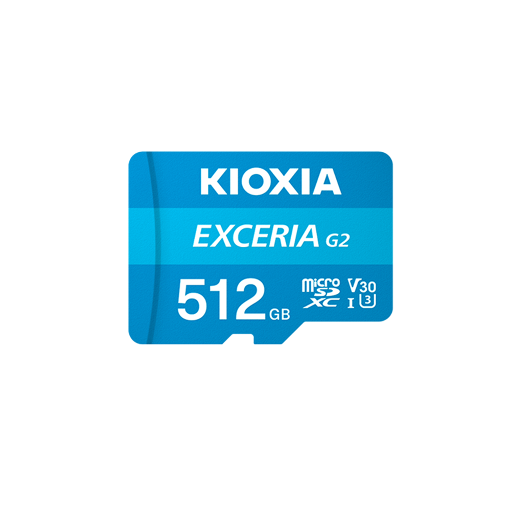 KIOXIA Memory Card 512GB microSD Exceria (gen 2) UHS I U3 V30 with adapter