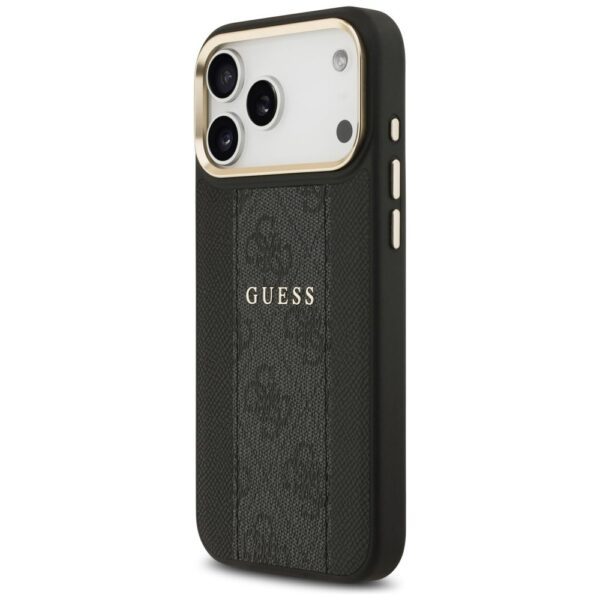 4303682ab59cb7d8714e60f3d174e7a2 GUESS case for IPHONE 17 Pro Max compatible with MagSafe GUHMP17XPG4SEMCK (PU W/ 4G Stripe) black