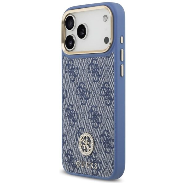 432f508e938caf92225096ebda70102d GUESS case for IPHONE 17 Pro Max compatible with MagSafe GUHMP17XP4GRMDEB (PU W/ 4G Strass Logo) blue
