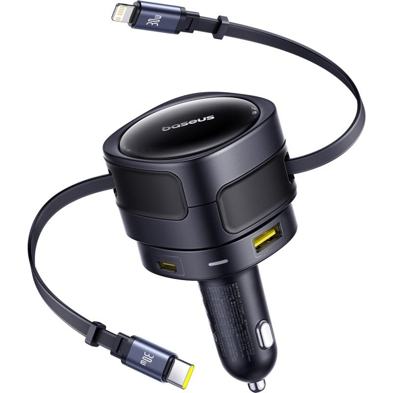 434702_oryg Baseus PD car charger 1x USB-C + USB-A port 90W black