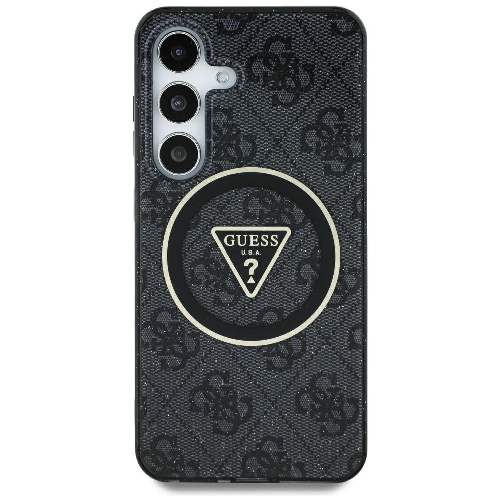 Guess HC Magnetic IML Metal Glitter 4G Circle Triangle case for Samsung Galaxy S25 Ultra black