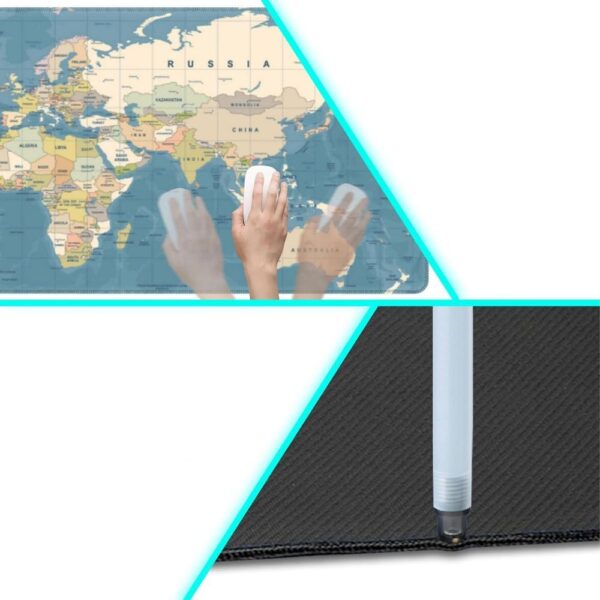 Mouse / keyboard pad "World map" 40 x 90 x 2 mm RC-K-1074 blue
