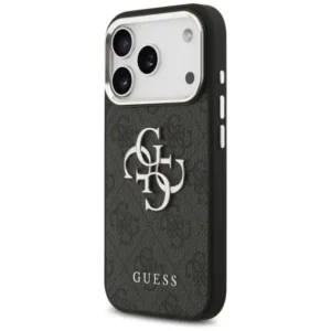 GUESS case for IPHONE 17 GUHCP17SP4G4SMCK (4G PU Leather Case with Big 4G and Classic Logo and Silver Metal Camera Frame) black