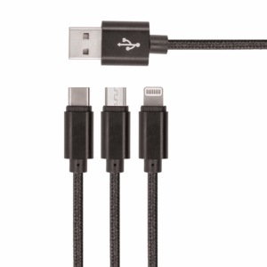 Setty 3in1 USB nylon cable black R