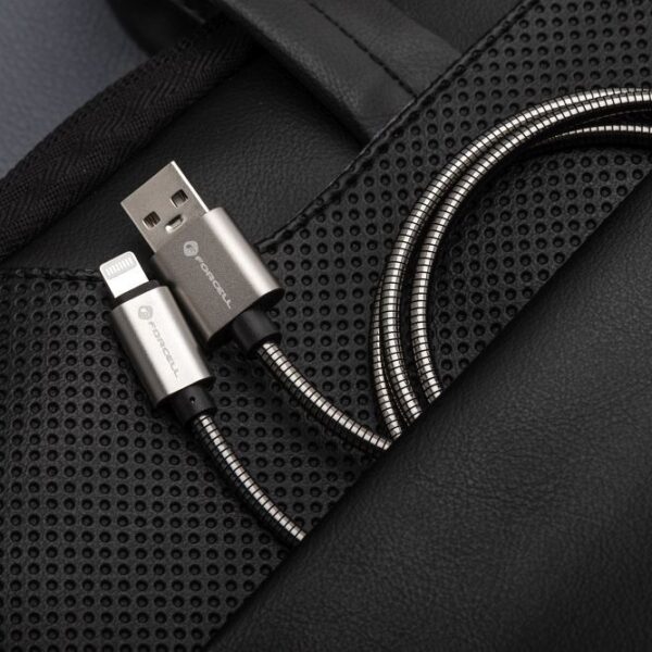 FORCELL F-ENERGY Metal C236 cable USB A to Lightning 2,4A 12W 1 m silver