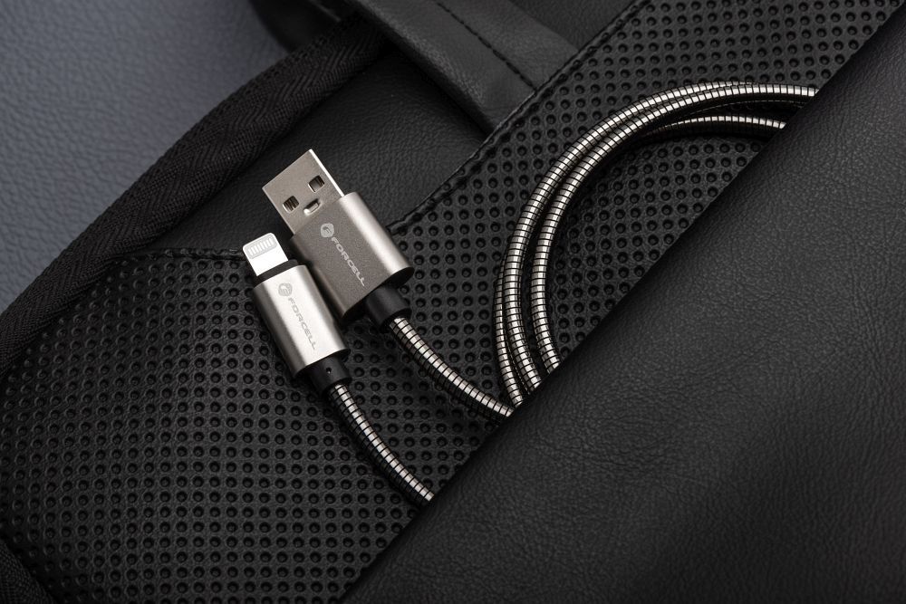 FORCELL F-ENERGY Metal C236 cable USB A to Lightning 2,4A 12W 1 m silver