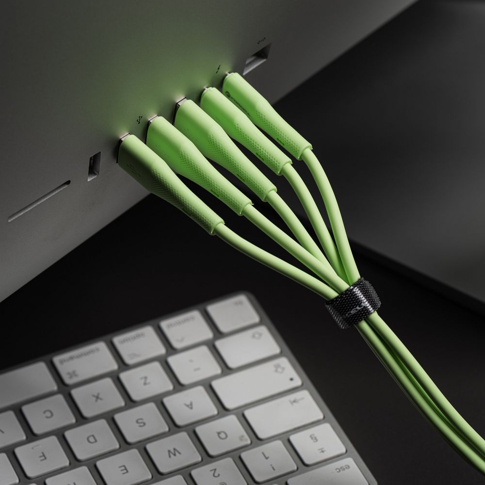 FORCELL F-ENERGY C343 cable USB A to Lightning 2,4A 12W Silicone 1 m green