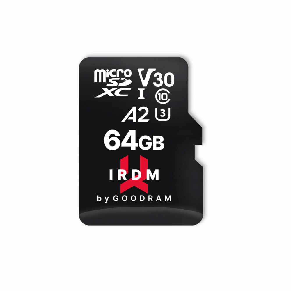 454848_oryg GoodRam memory card IRDM 64GB microSD UHS-I U3 A2 V30 with adapter