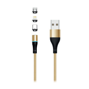 Setty USB magnetic cable 2m 2A nylon gold R
