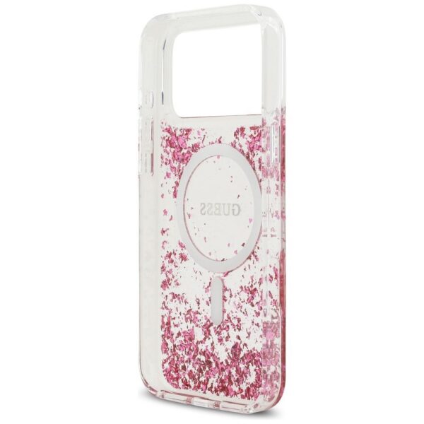 45a46de36721aeb218853247ca563f16 GUESS case for IPHONE 17 Pro Max compatible with MagSafe GUHMP17XRGRGEP (Resin Bottom Glitter) pink