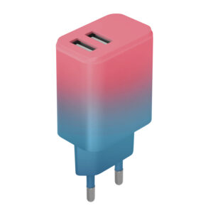 Setty charger 2x USB 18W LSIG-AA-20 pink-turquoise gradient