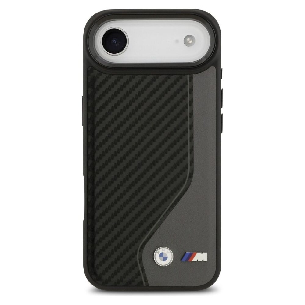 BMW case for IPHONE 17 Air compatible with MagSafe BMHMP17M25PCCSCAK (PU Carbon Logo) anthracite