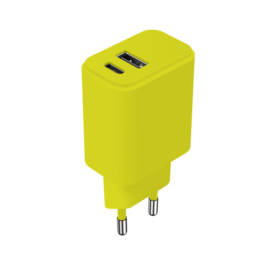 Setty charger USB + USB-C 20W LSIM-AC-2011 lime
