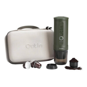 Outin Nano 7500mAh σετ φορητής καφετιέρας (πράσινο) + προστατευτική θήκη