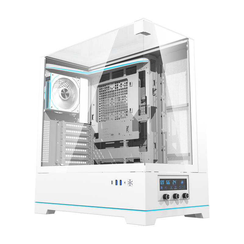 Darkflash DY450 PRO θήκη υπολογιστή (λευκό) + 1 ανεμιστήρας