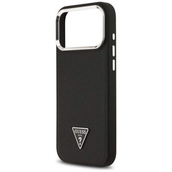 4834a7460764dbc689dfeedf9915d30c GUESS case for IPHONE 17 Pro compatible with MagSafe GUHMP17LPGTSPSK (Grained PU Triangle Logo) black