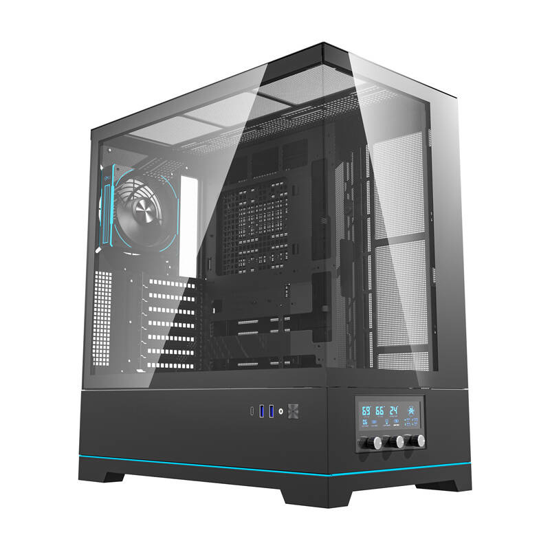 Darkflash DY451 PRO κουτί υπολογιστή (μαύρο) + 1 ανεμιστήρας