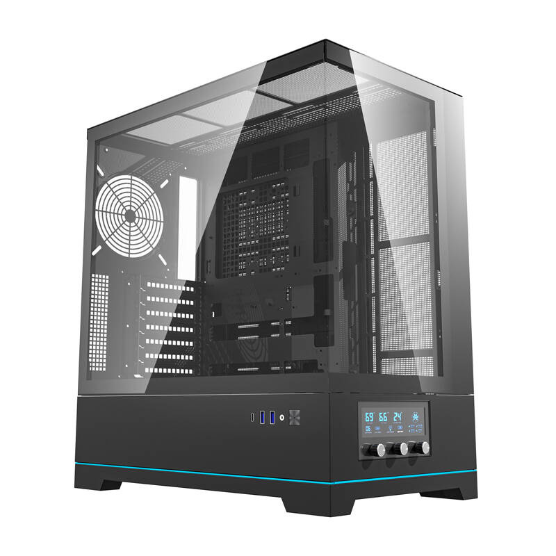 Darkflash DY451 κουτί υπολογιστή χωρίς ανεμιστήρες (μαύρο)
