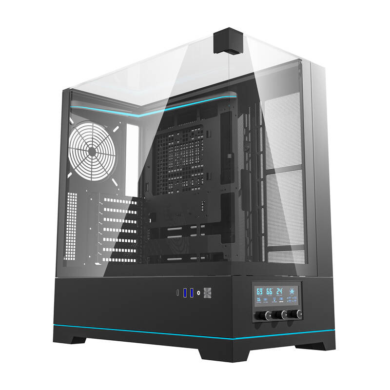 Darkflash DY450 θήκη υπολογιστή χωρίς ανεμιστήρες (μαύρο)