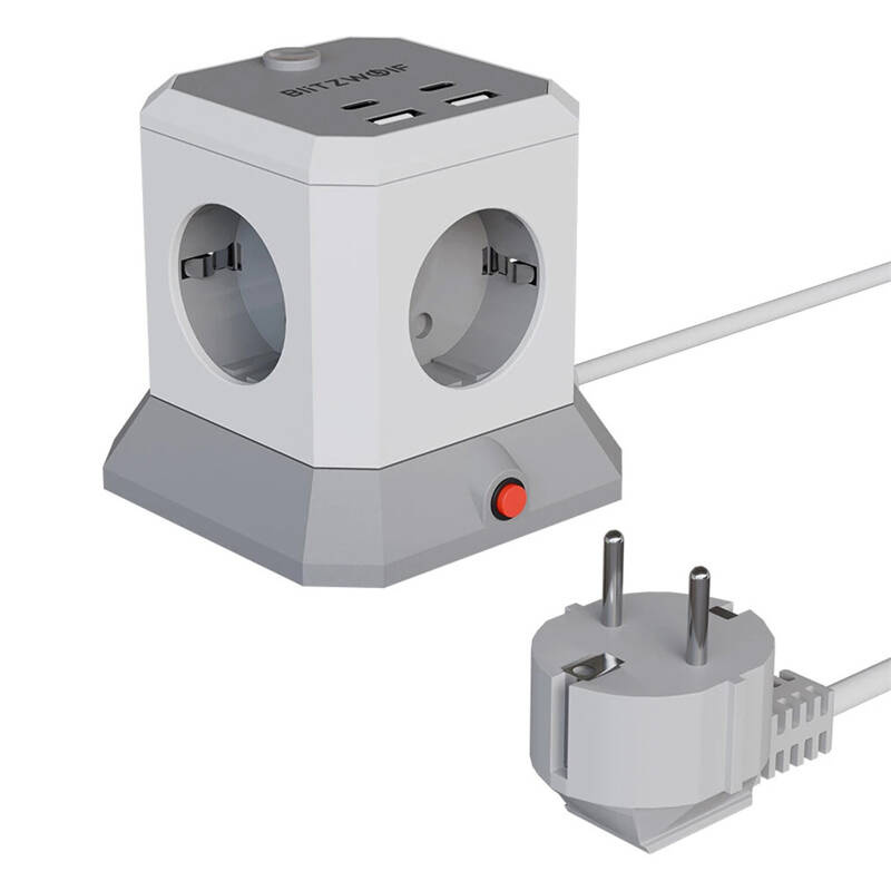 BlitzWolf BW-EC1 4xAC 2xUSB-A 2xUSB-C Extender 4xAC 2xUSB-A 2xUSB-C