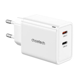 Choetech PD6013, GaN, 2x USB-C, φορτιστής δικτύου PD65W (λευκό)