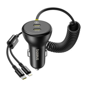 Φορτιστής αυτοκινήτου 60W Baseus USB-C + καλώδιο Lightning (Μαύρο)