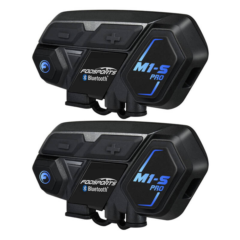 Fodsports M1-S Pro ενδοεπικοινωνία μοτοσικλέτας σε δύο πακέτα (μαύρο)