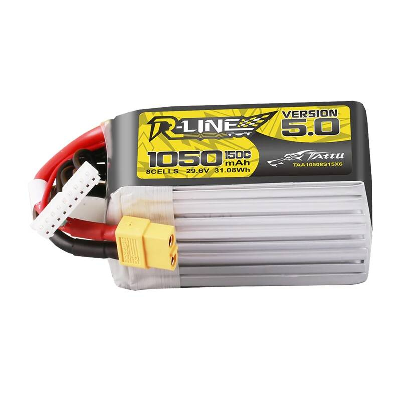 Μπαταρία Lipo Tattu R-Line Version 5.0 1050mAh 29.6V 8S 150C με σύνδεσμο XT60
